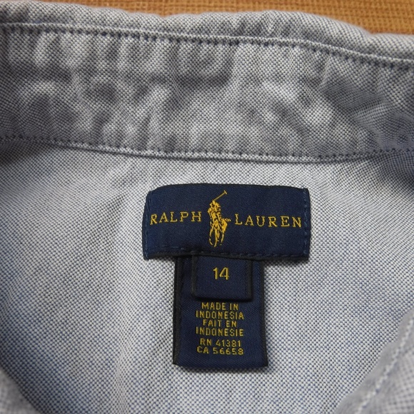 Ralph Lauren Blue Button Down Pony Logo Shirt - Picture 5 of 10